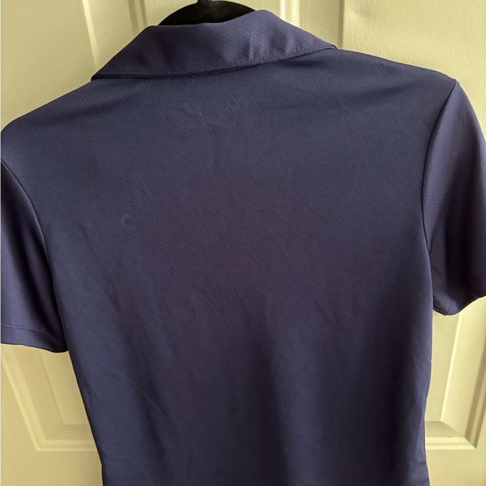 Lady Hagen Fitted golf Blue Polo V neck Shirt - Picture 2 of 3